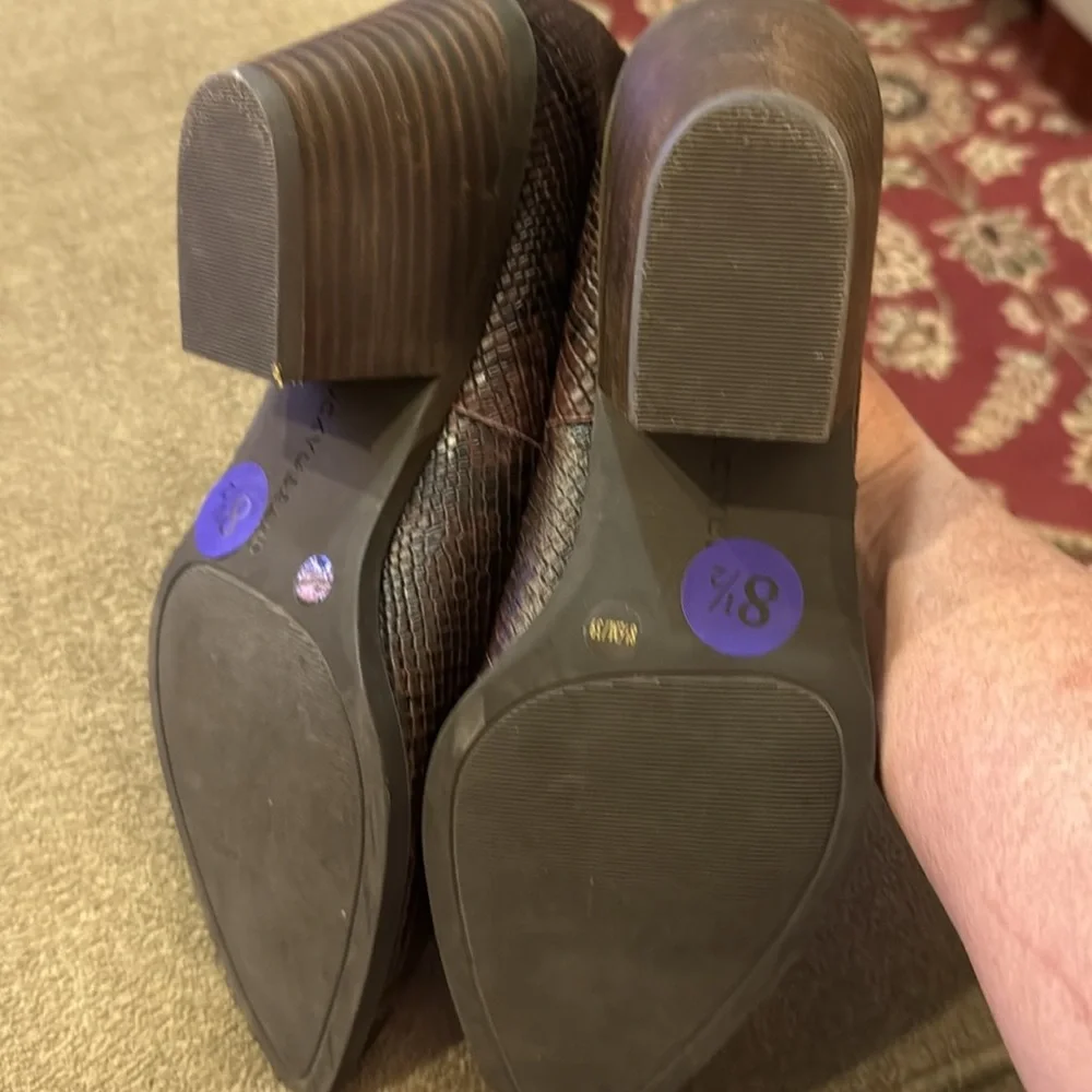 Lucky Brand Womens Snake Print Low Ankle Bootie Brown 8.5 (TD) - Picture 5 of 7